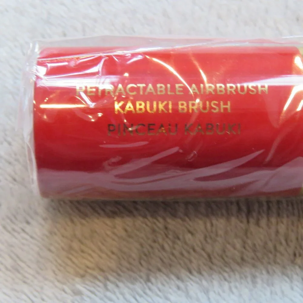 NEW Laura Geller Holiday Red Retractable Airbrush Kabuki Brush Plastic Seal NWOB